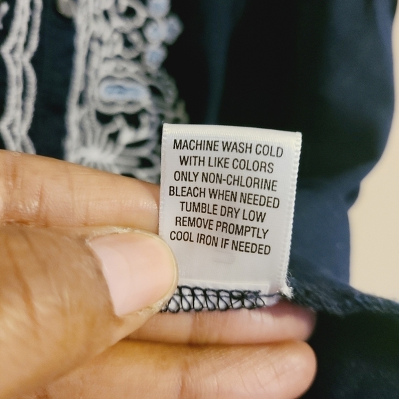 Converse One Star | Women's Navy Embroidered Tank (Size Small) - Picture 6 of 11